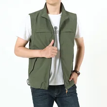 Осенний мужской жилет без рукава, мужская куртка с воротником-стойкой для отдыха, рыболовный жилет, мужской Быстросохнущий жилет для мужчин, chalecos para hombre, M-6XL