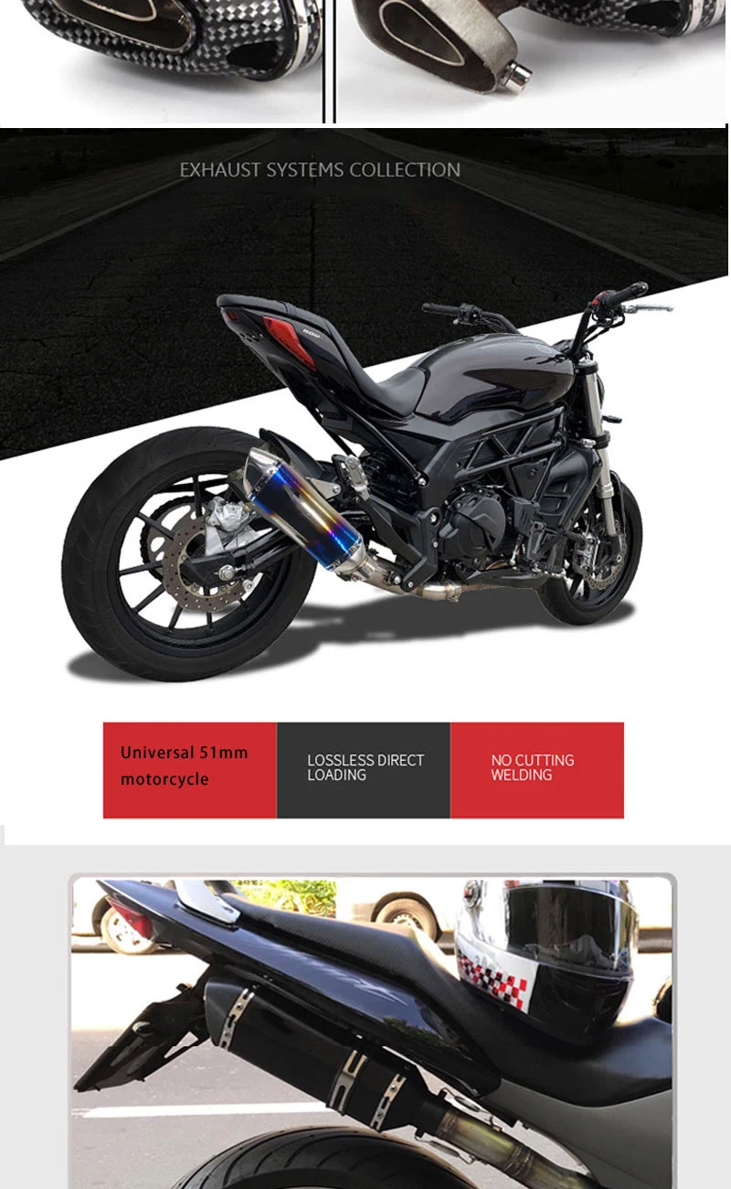 Moto rcycle выхлопной трубы побег на мотоцикле moto для nmax Yamaha Honda KTM Kawasaki слипоны FP002