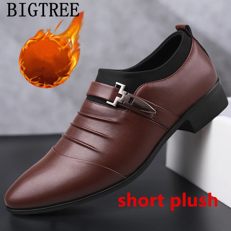 short plush Итальянские модные элегантные туфли-оксфорды для мужчин; Мужская официальная обувь; кожаные Мужские модельные лоферы; мужские слипоны; masculino; большие размеры - Цвет: short plush