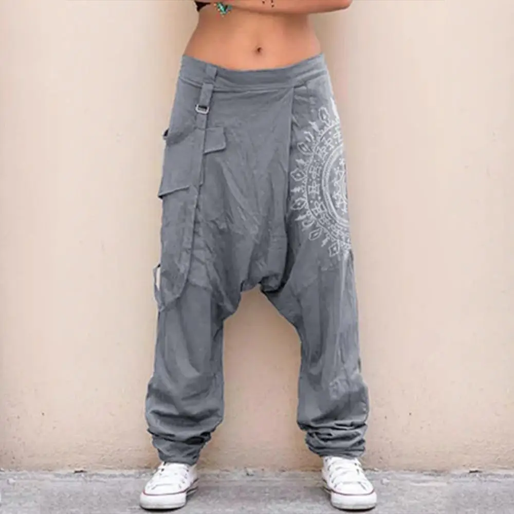 Men Pants Men's Casual Elastic Waist Baggy Trousers