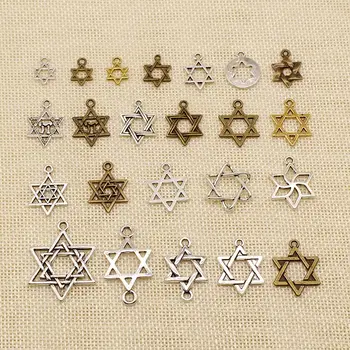 

1 Piece Metal Charms For Jewelry Making Hexagram Star Of David Amulet HJ170