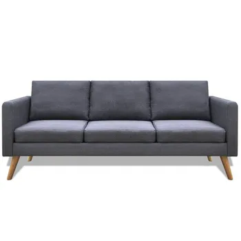 

3-Seater Sofa Fabric Home Simple Modern Small Apartment Fabric Sofa Light Luxury Living Room Office Sofa Furniture Dark Grey