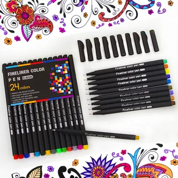 

12 24 36 Colors Fine Tip Colored Writing Drawing Markers Pens Fine Line Point Marker Pen Set for Journaling Planner Note