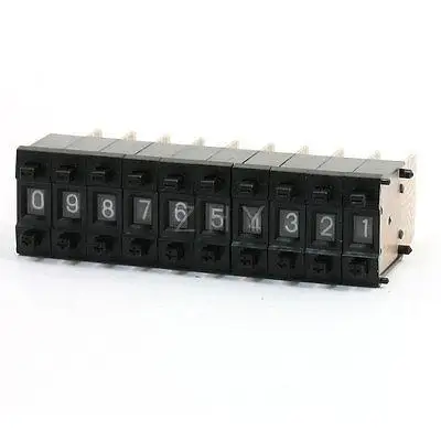 

10 Pcs 0-9 Digits Single Unit Pushwheel Thumbwheel Switch 29x18x8mm