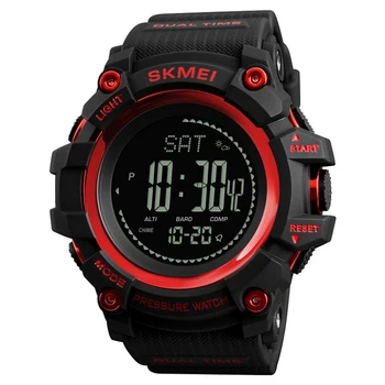 

Men LED Screen Round Survival Wristwatch Alarm Digital Watch Outdoor Sport 30M Waterproof Altimeter Barometer Weather Anti Shock