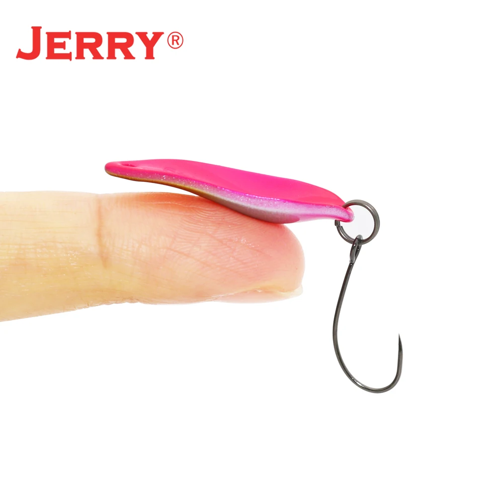 Jerry Ares Single Hook Area Trout Spoon Fishing Lure 4.4g Artificial UL  Wobbler Brass Bait Lake Stream Fishing Tackle