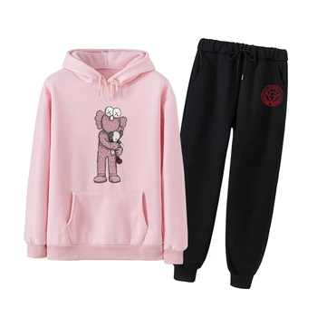 

a561 Plus Size Women Tracksuit set Long Sleeve With Hat Tops Slim Pants 2 Piece Set Workout Sporty Suit Set Sweatwear Female