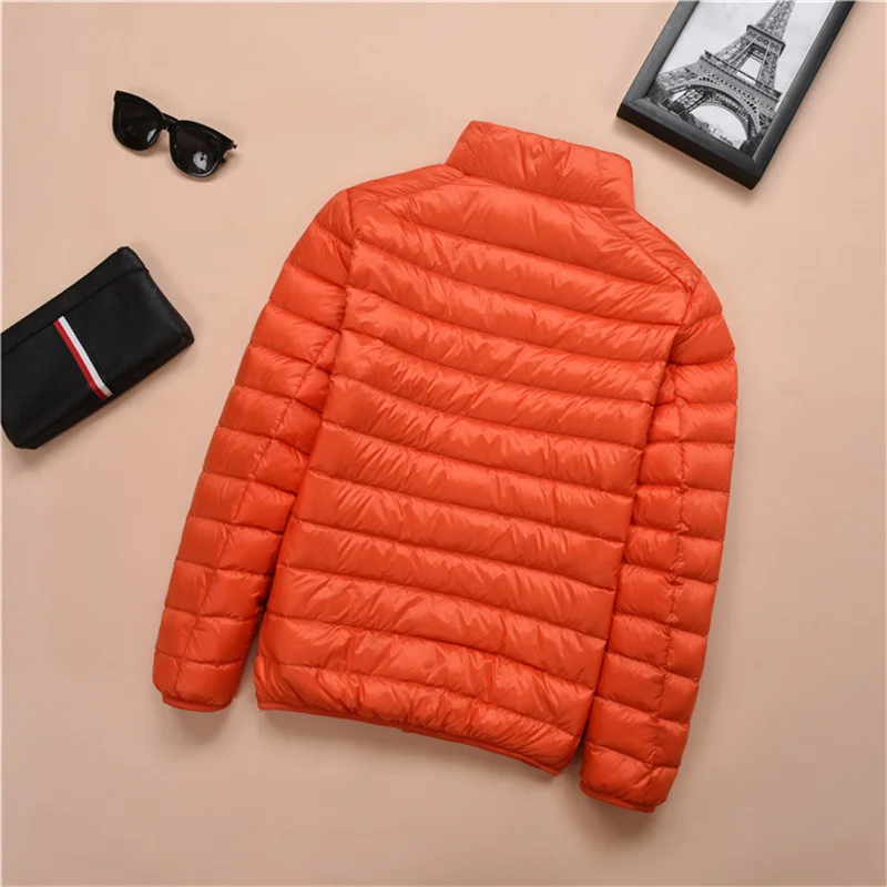 2021 Men Down Jacket Autumn winter Ultra Lightweight Waterproof Packable Windproof 85% Stand Collar Down Coat Large Size Jackets