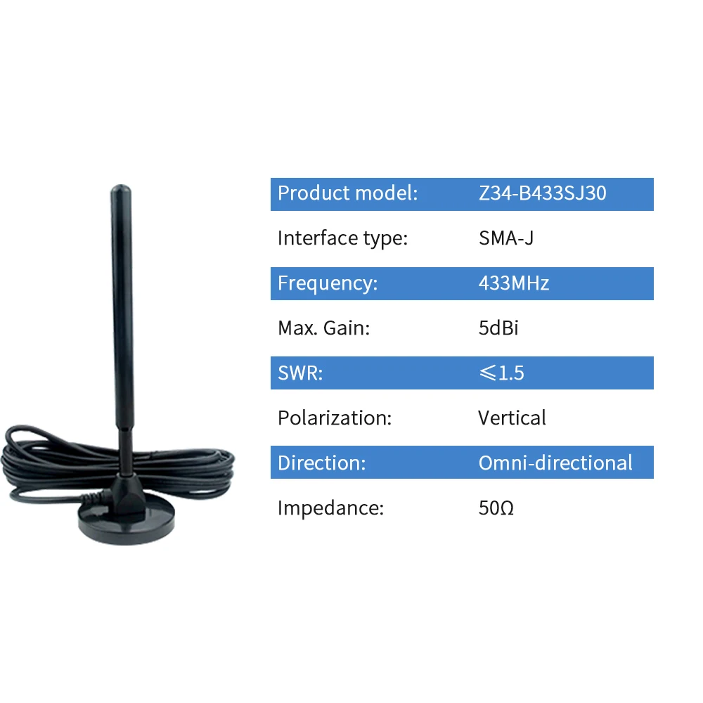 Lora 433 МГц Антенна медная с магнитным основанием 433 м Omni антенна наружная SMA Мужская автомобильная антенна DTU ретранслятор антенна TX433-TB-300