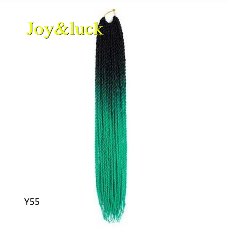 Joy& luck 24 дюйма Сенегальские закрученные крючком косички 30 прядей синтетические волосы для наращивания плетение волос - Цвет: Y55