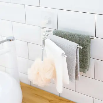 

Anti-rust Stainless Stainless Steel Rotating Towel Rack Bath Rail Hanger Towel Holder 4 Swivel Bars Bathroom Wall Mounted