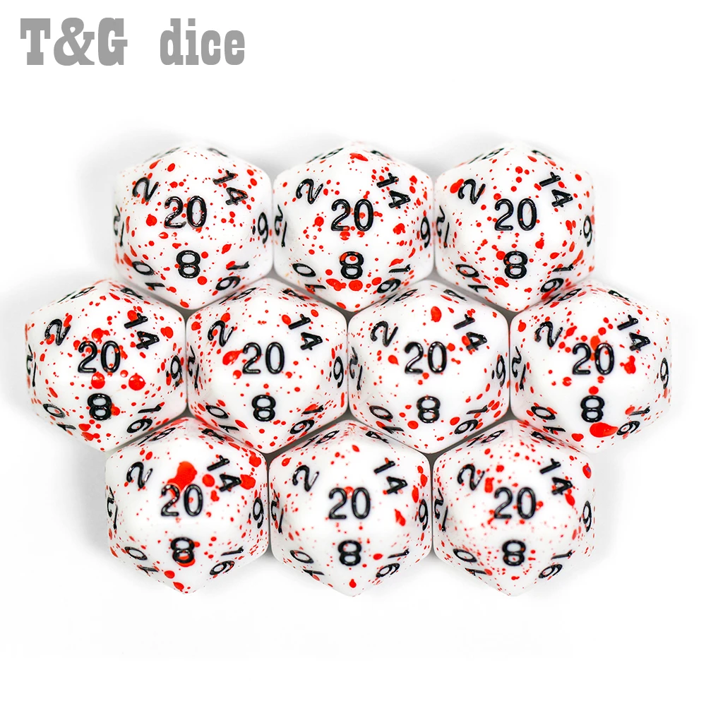 Game Dice Dice Set Acrylic Dice Funny DNDGame RPG 10Pcs/Set Polyhedral D4-D20 Multi Sides Opaque Blood Digital Dice Set Boardgame Accessories