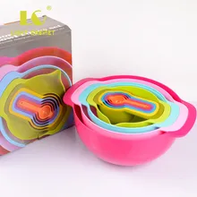 Напрямую от производителя оптом Креативные кухонные сито салатницы для хранения пекарни Радуга мерная чаша 10 штук