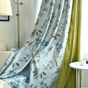 

Printed Linen Jacquard Shading Curtains Simple Modern Wedding Roomfor Living Room for Bedroom Curtains Window Screen Custom