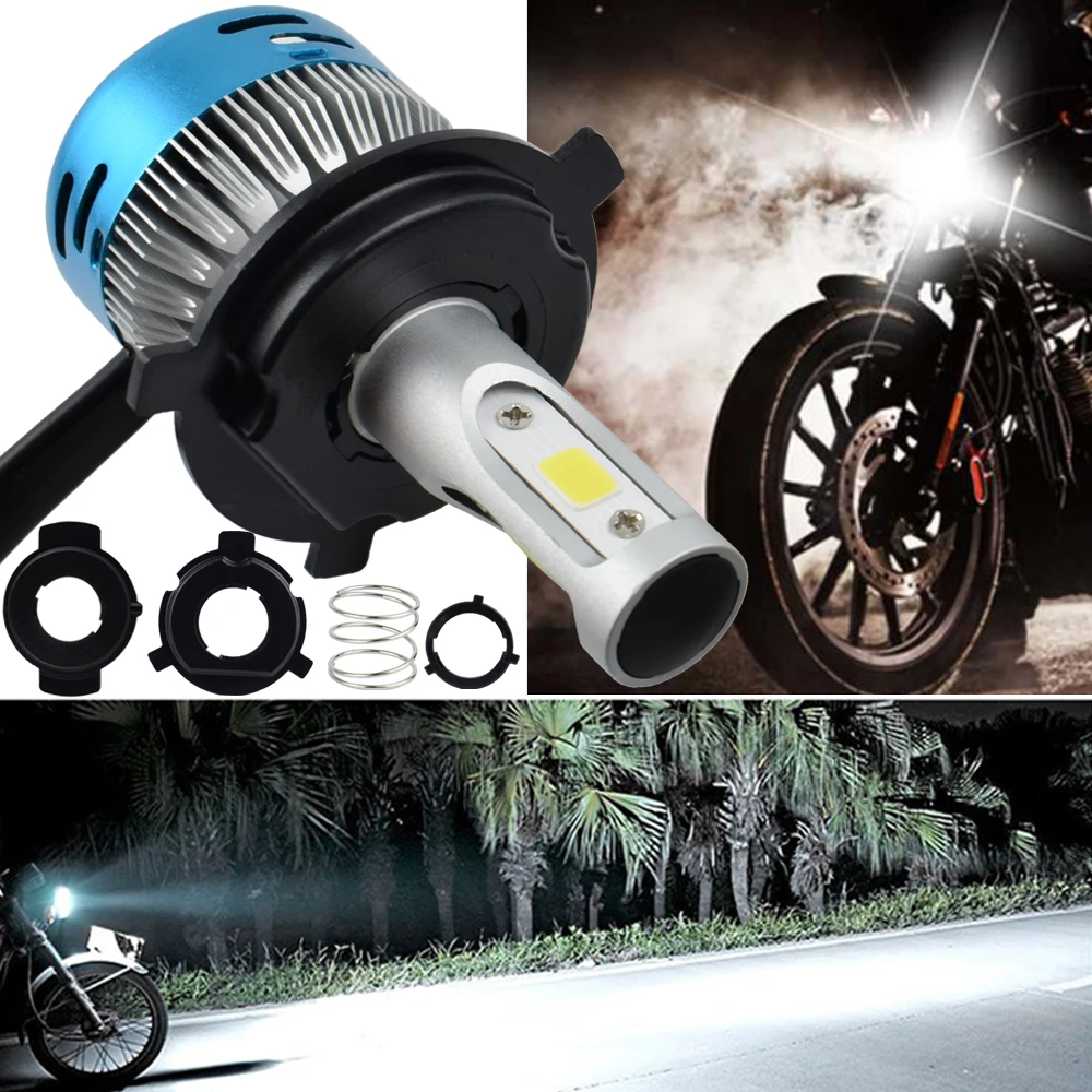 Светодиодная лампа для мотоцикла H4 40 Вт 4000лм AC DC Yamaha 125 SUZUKI HS1 PH7 PH8 BA20D H6 дальний и