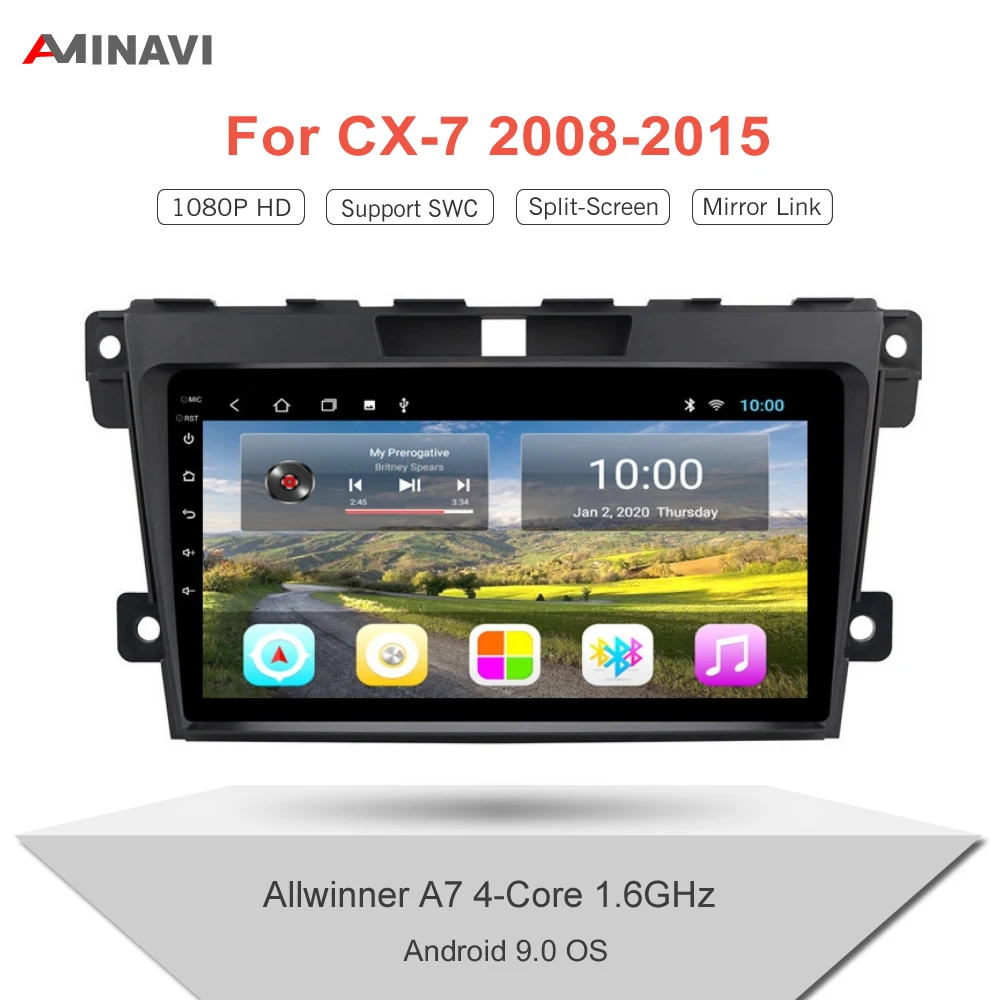 

For Mazda CX-7 2008-2015 Car Radio 9/10" HD GPS Auto Multimedia Player Stereo MP5 Bluetooth With Camera Wifi