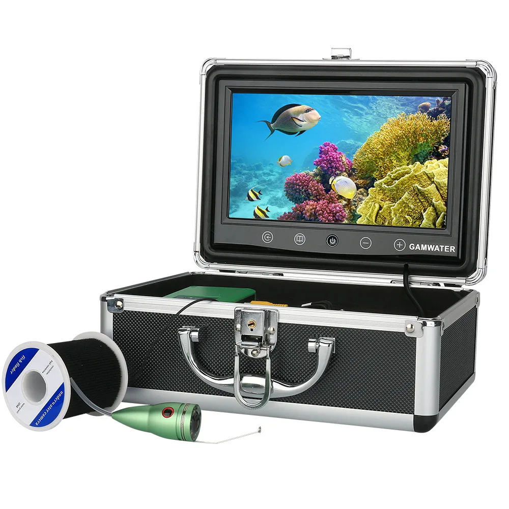 9" Color Monitor 1000tvl Underwater Fishing Video Camera Kit 6 PCS LED Lights 