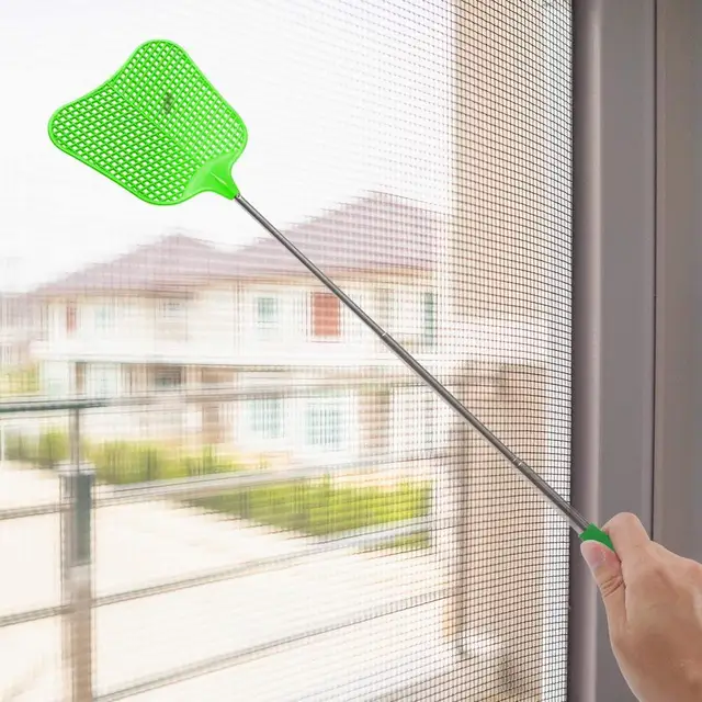 Bővíthető Légy Swatter Tartós Teleszkópos Műanyag Heavy Set Behúzható Légykapor Rozsdamentes Acél Fogantyúval - Image 5