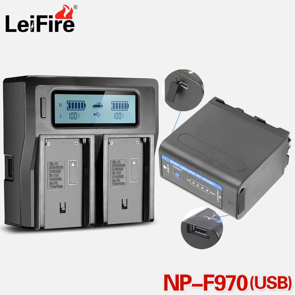 2 шт. NP-F960 NP-F970 USB аккумулятор с светодиодный Мощность индикаторы для SONY F960 F550 F570 F750 F770 MC1500C 190P 198 F950 HD1000C - Цвет: 2Pcs set