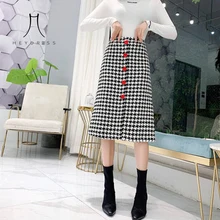 Heydress осенние корейские клетчатые женские повседневные юбки женские Harajuku прямые юбки с высокой талией женские винтажные длинные юбки