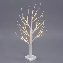 24LT теплый белый светодиодный светильник из березы, Настольный светильник из дерева бонсай, держатель украшений, Декор для дома, вечерние, свадебные, праздничные