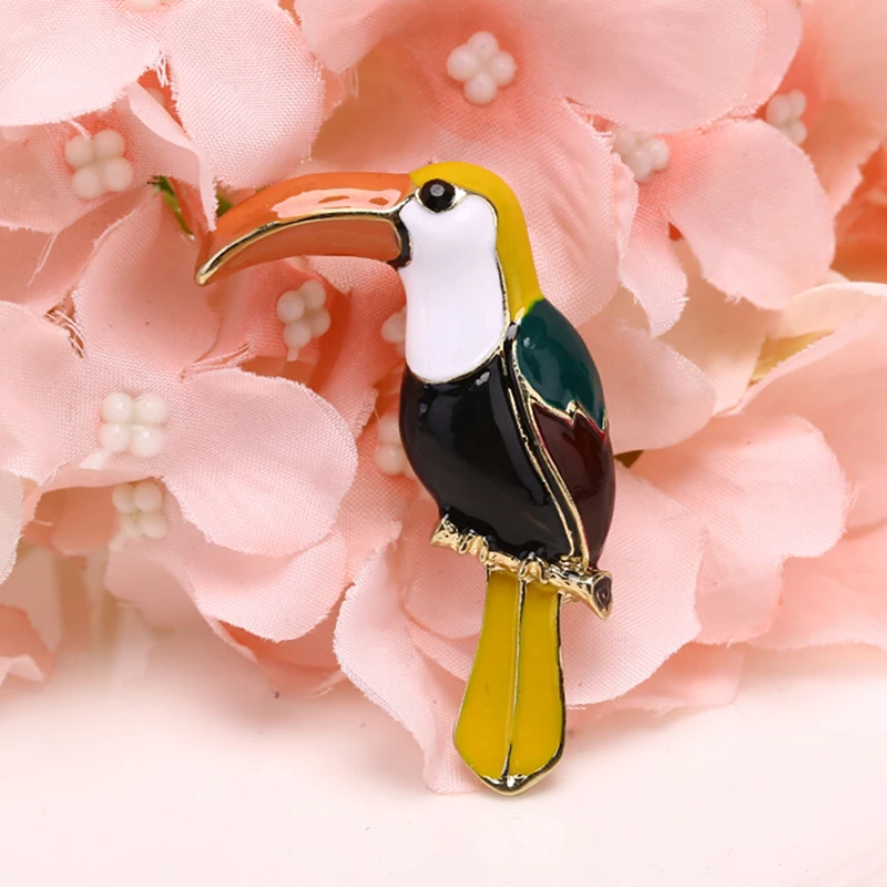 Брошь в форме дятла Lovely Toucan эмалированная черная брошь птицы аксессуары для