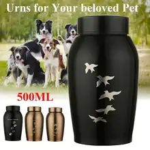 Urnes de souvenirs de 500ml | Animaux, chien, chat, oiseaux, patte imprimée, crémation urne pour chats, chiens, petits animaux