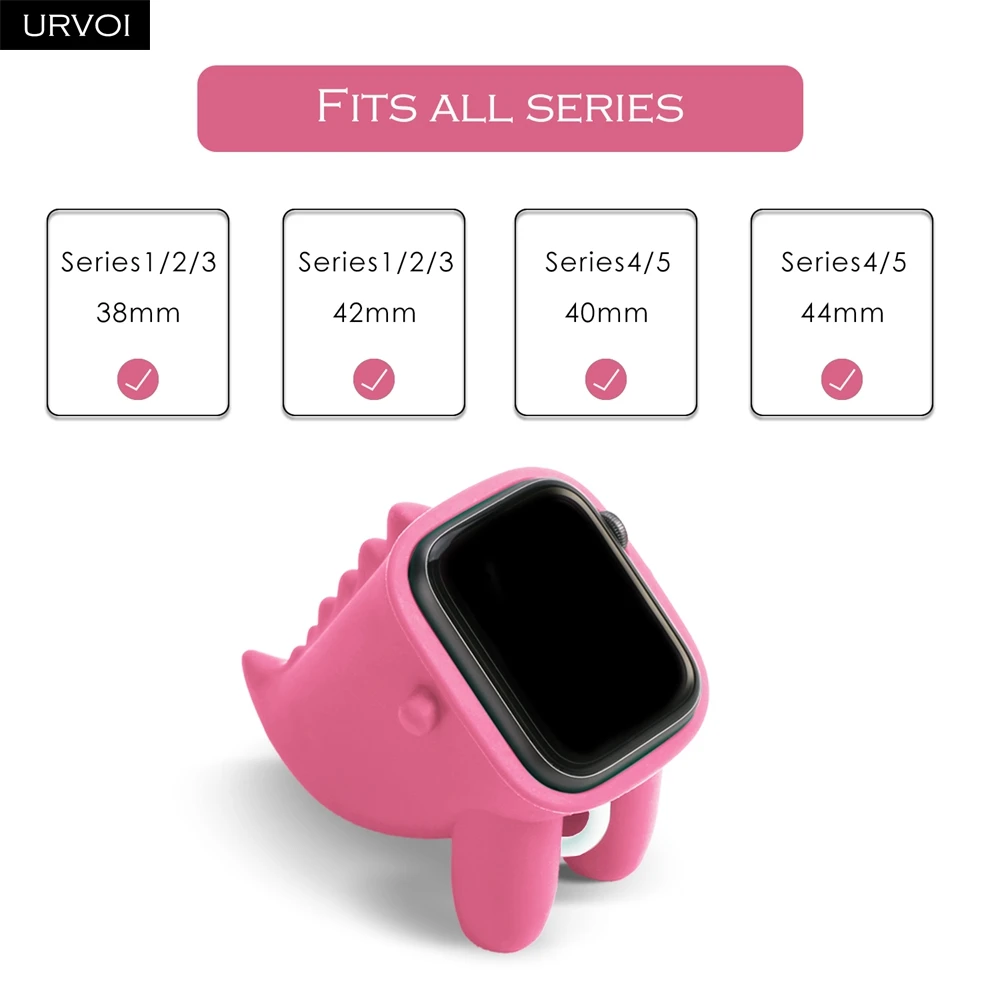 Держатель URVOI для apple watch series 5 4 3 2 1 Подставка часов с функцией ночника силиконовая