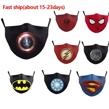 

Marvel Face Adult Mask Men Children Mask Anime Spiderman Grimace Mask Reusable Filter Pad Pollution Activated Carbon Kids Masks