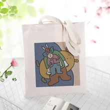 Забавные иллюстрации Холщовая Сумка сумка для покупок на заказ Печать текстовый логотип DIY ежедневное использование экологическая многоразовая утилизация