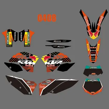 

New Full Graphics Decals Stickers Custom Number Name Glossy Bright Stickers For KTM EXC 2008 2009 2010 2011