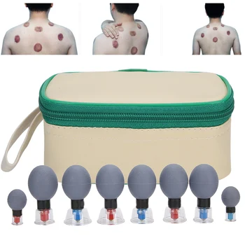 

Vacuum Cupping Vacuum Suction Cupping Cup Household Body Acupuncture Cupping Set with Cream Cupping Therapy Set Pain Relieve
