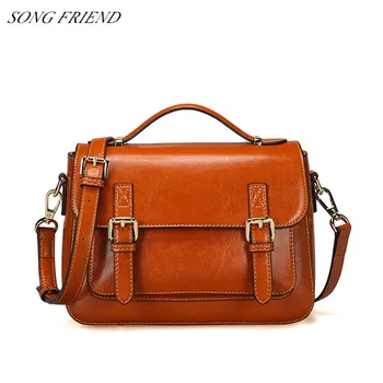 

2020 new fashion female brand design high quality handbag retro women's shoulder bag fashion cowhide hand-held messenger bag