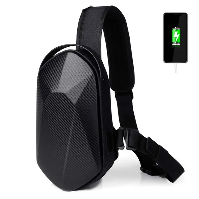 Men Shoulder Bags USB Charging Messenger Bags Anti-theft Male Waterproof Sling Chest Bag School Short Trip Cross Body Bags 2021 Metallic black