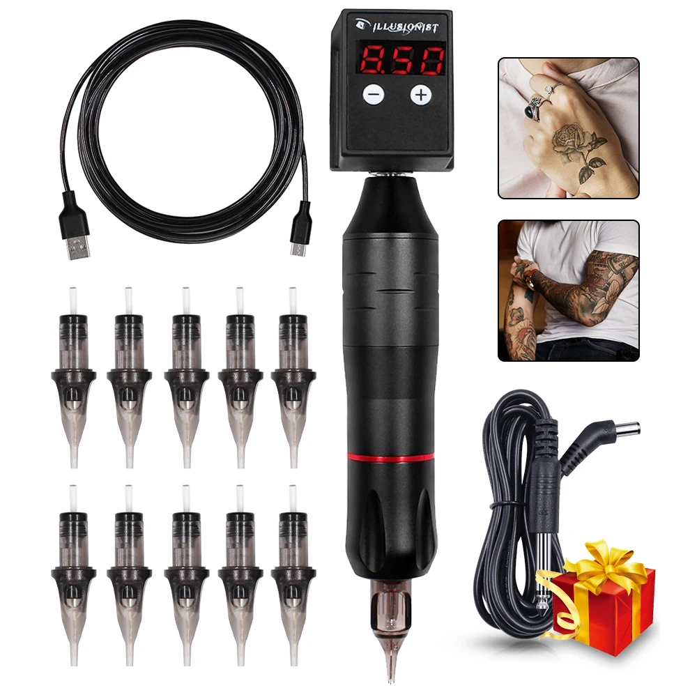 

Tattoo Machines Pen Kit Set Permanent Makeup Kit Wireless Tattoo Power Supply Tattoo Cartridge Needles Supply