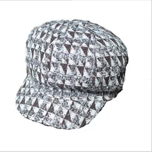 Новинка, остроконечная Кепка, шикарная, яркая, шелковая, темно-синяя шапка, женская, дикая, тонкая, восьмиугольная, берет, осень и зима