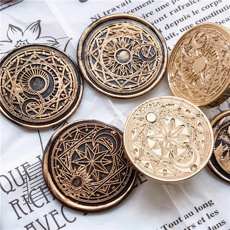 Star Cardcaptor Sakura Power Sun And Moon Magic Pattern Sealling Wax Seal Magic Circle Wax Seal Timbri Per Busta Da Sposa Fai Da Te