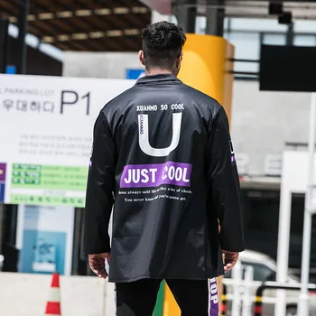 

Fat plus size windbreaker men's wide loose shirt cloak plus fat increase thin section long shawl coat