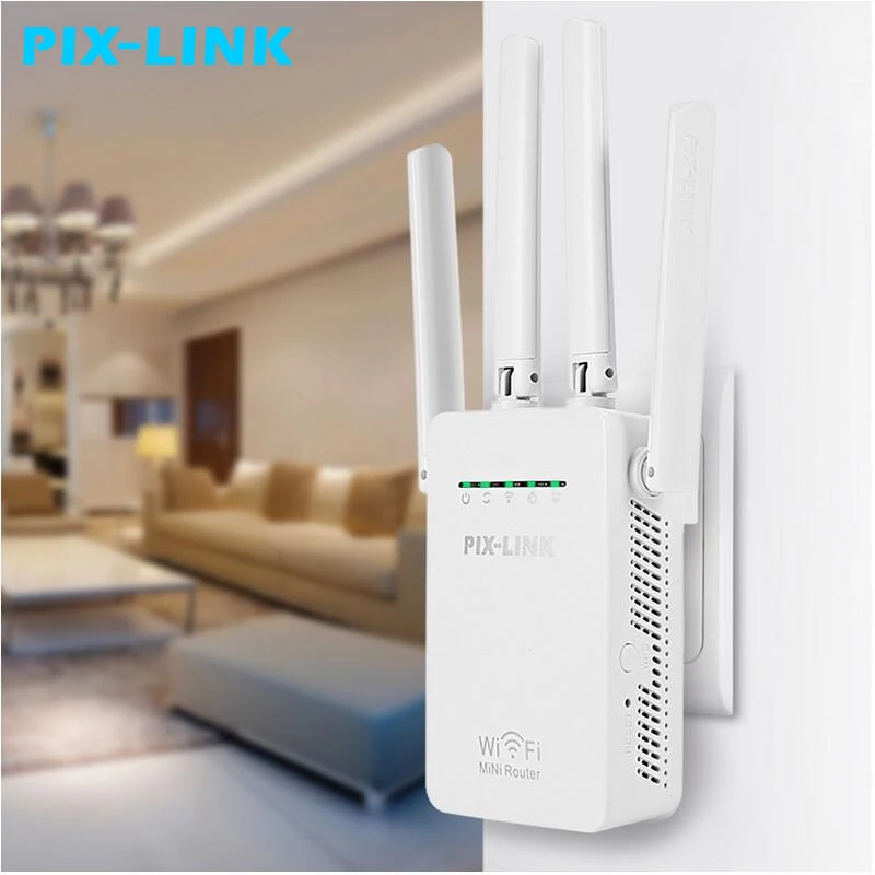 Беспроводной Wi Fi роутер PIXLINK 300 Мбит/с WR09 ретранслятор расширитель домашняя сеть