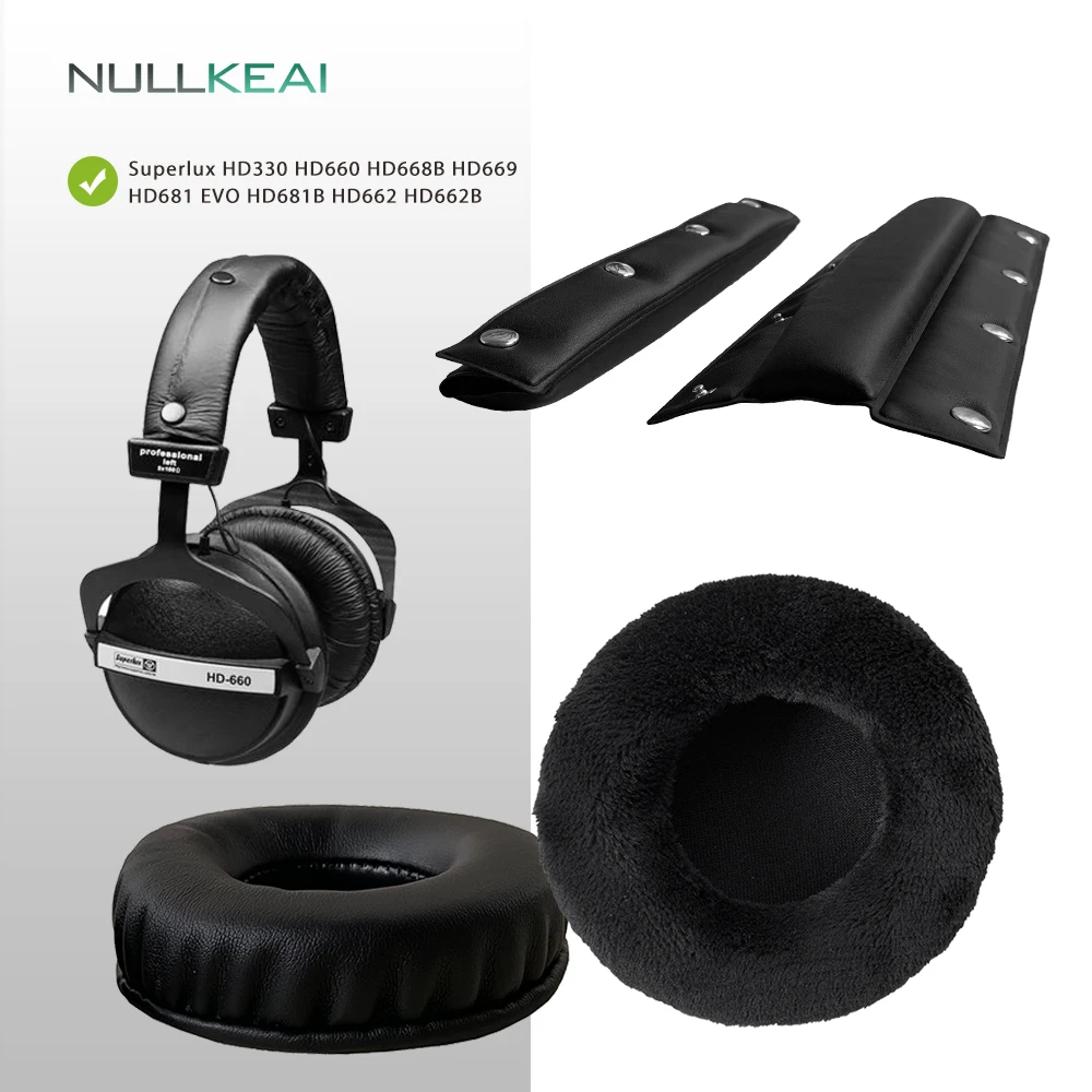 Бархатные сменные детали NULLKEAI для Superlux HD330 HD660 HD668B HD669 HD681 EVO HD681B HD662 HD662B амбушюры