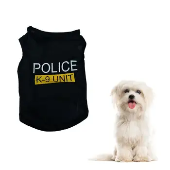 Police Suit Cosplay Dog Clothes Pet Dog Vest Dog Clothes Polyester Soft Breathable Comfortable Stylish Casual Style Dog Clothing 4