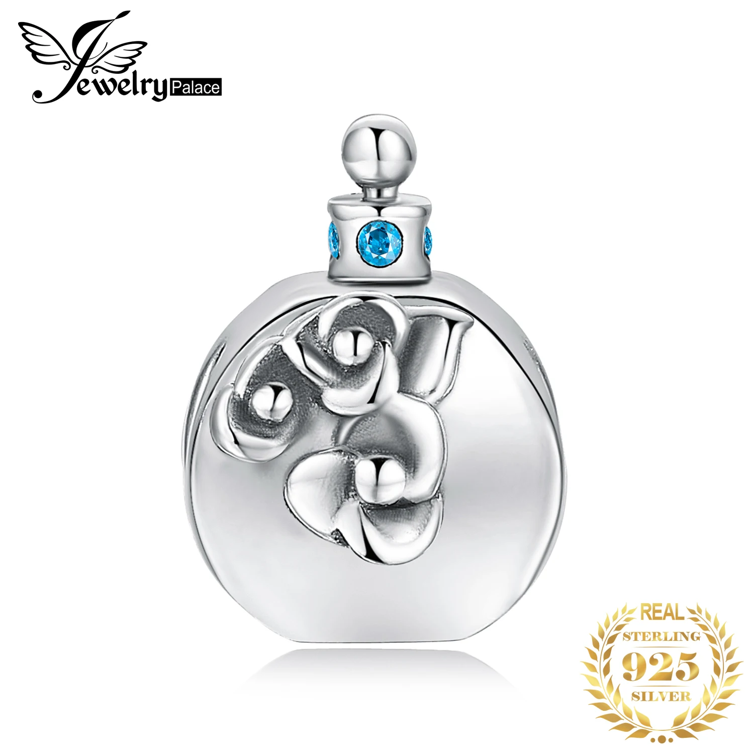 JewelryPalace любовь в Парижский парфюм BottleBlue кубического циркония 925 пробы Серебряный