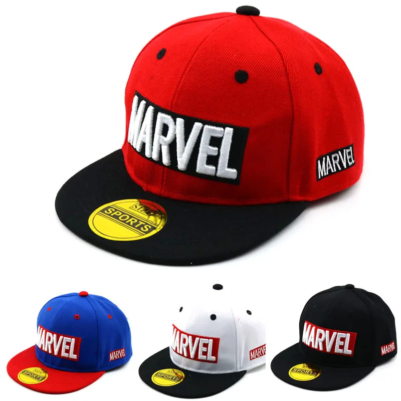 Disney Kid's Baseball Cap Avengers Spiderman Captain American Flat brim For Boys Girls Baby Children