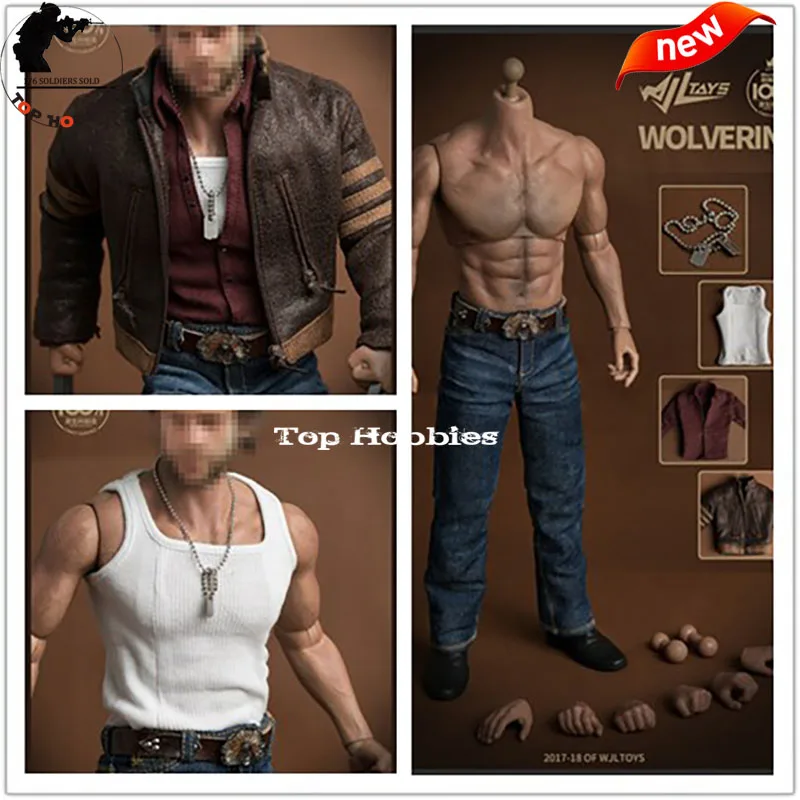 

Male 1/6 Scale action figure accessories 1/6 Wjltoys Wolverine Clothes Suit 1.0 Scale 1/6 Fit 12â€AT012 Wolf Uncle Muscle Body