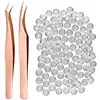 Rose Gold Stainless Steel Hot Sale New Stainless Steel Pink Straight Bend Tweezer For Eyelash Extensions Nail Art Nippers 3