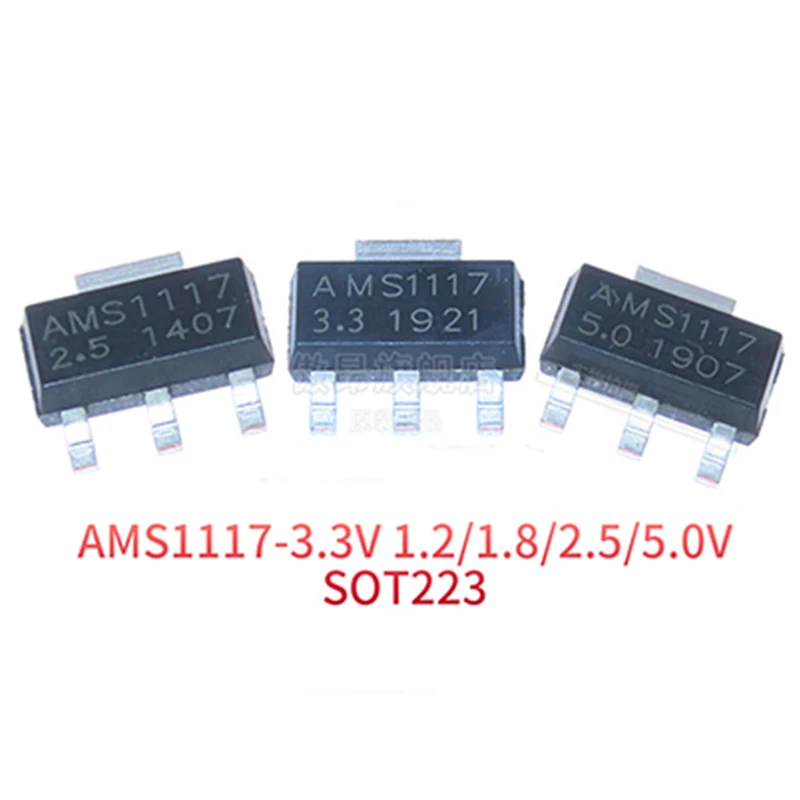

10PCS/LOT AMS1117-3.3V 1.2/1.8/2.5/5.0 regulated power supply step-down IC SOT-223 brand new original