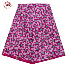 Полиэстер воск печатает ткань Анкара бинта настоящий воск высокого качества 6 ярдов африканская ткань для вечерние платья FP6200