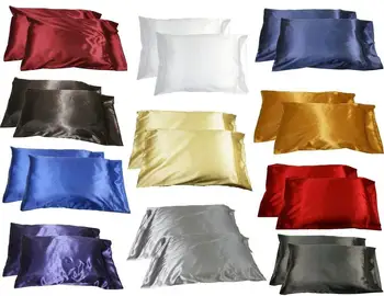 

38 2pc New Queen/Standard Silk~y Satin Pillow Case Multiple Colors