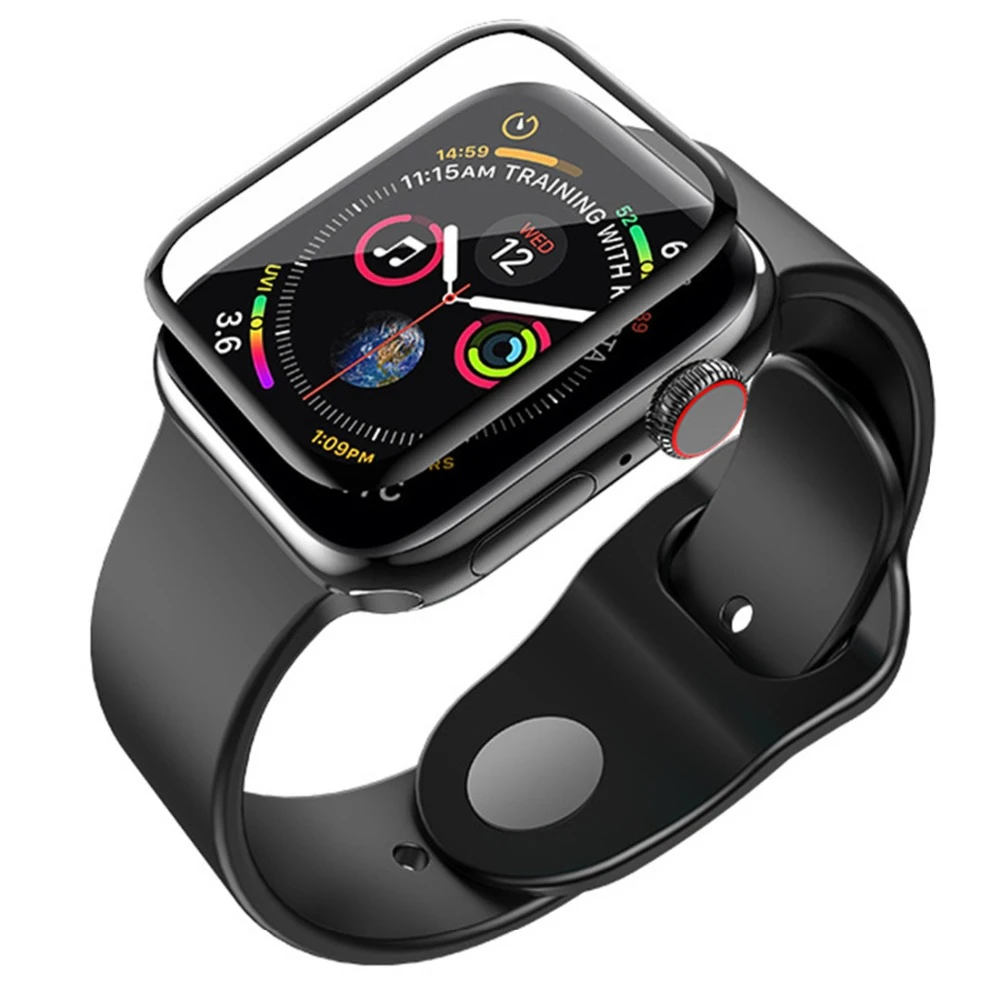 Закаленное Стекло для apple watch ремешок apple watch 4 3 наручных часов iwatch, ремешок 42 мм, 38 мм, Версия 44 мм 40 мм 3D изогнутой поверхностью, уровень твердости 9H Экран протектор