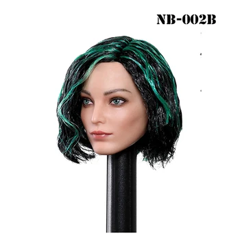

In Stock 1/6 Female Head Sculpt NB-002 X-Men Emma Watson Head Carved with Green/Black/Brown Hair Model for 12'' Body